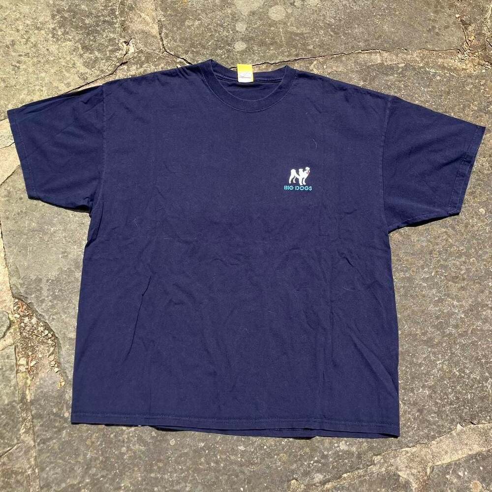 Vintage Big Dogs Daditude It's My Way or the Highway Graphic T-Shirt Navy Blue